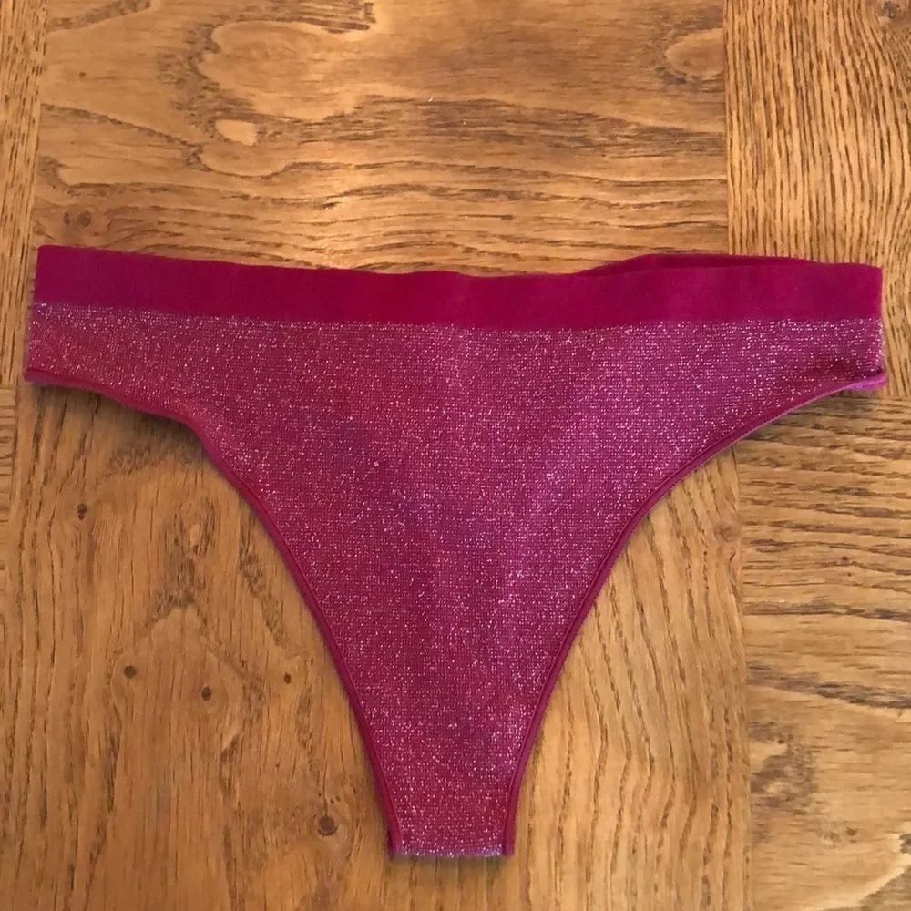 Make & Model Pink Sparkle Shimmer Thong SzMedium